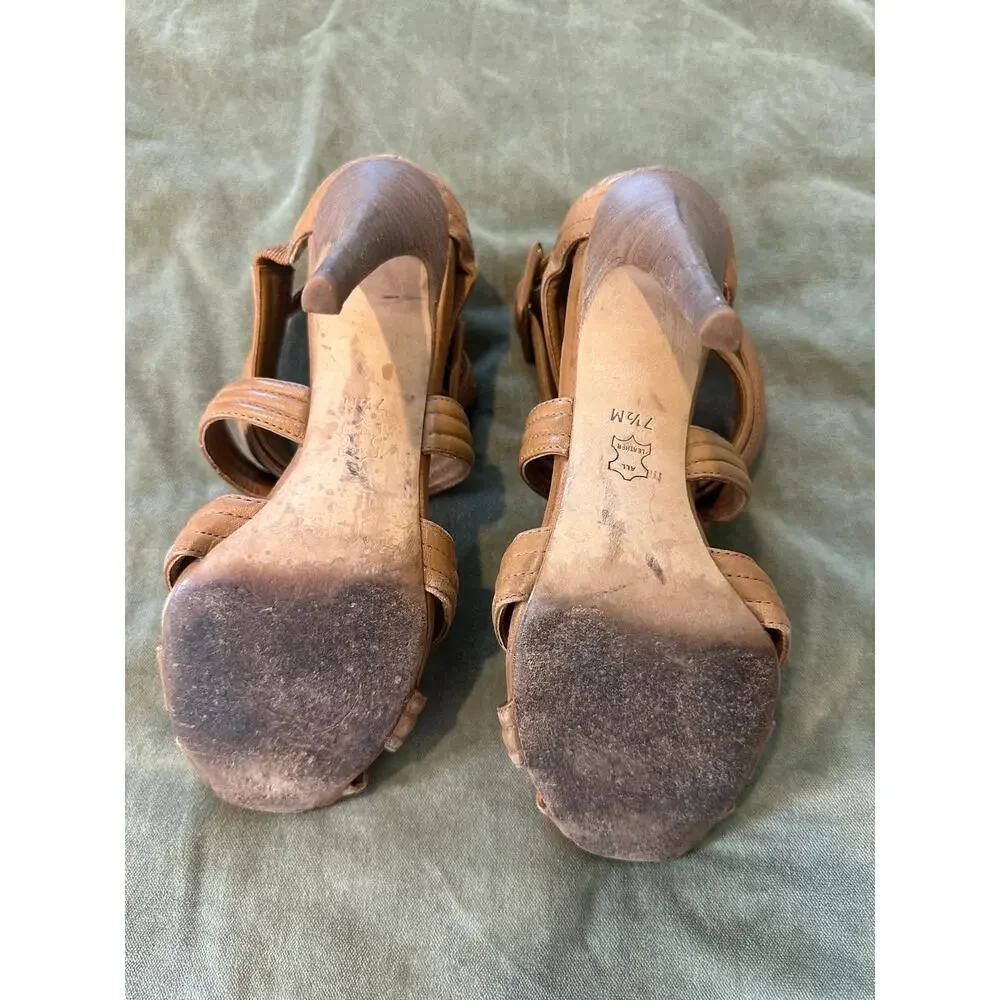 Tory Burch Liv Strappy High Heel Tan Sandals 7.5